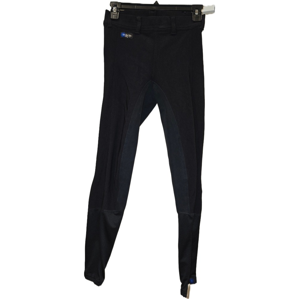 Irideon Riding Wear Womens Large Black Ribbed Full Seat Equestrian Breeches USA